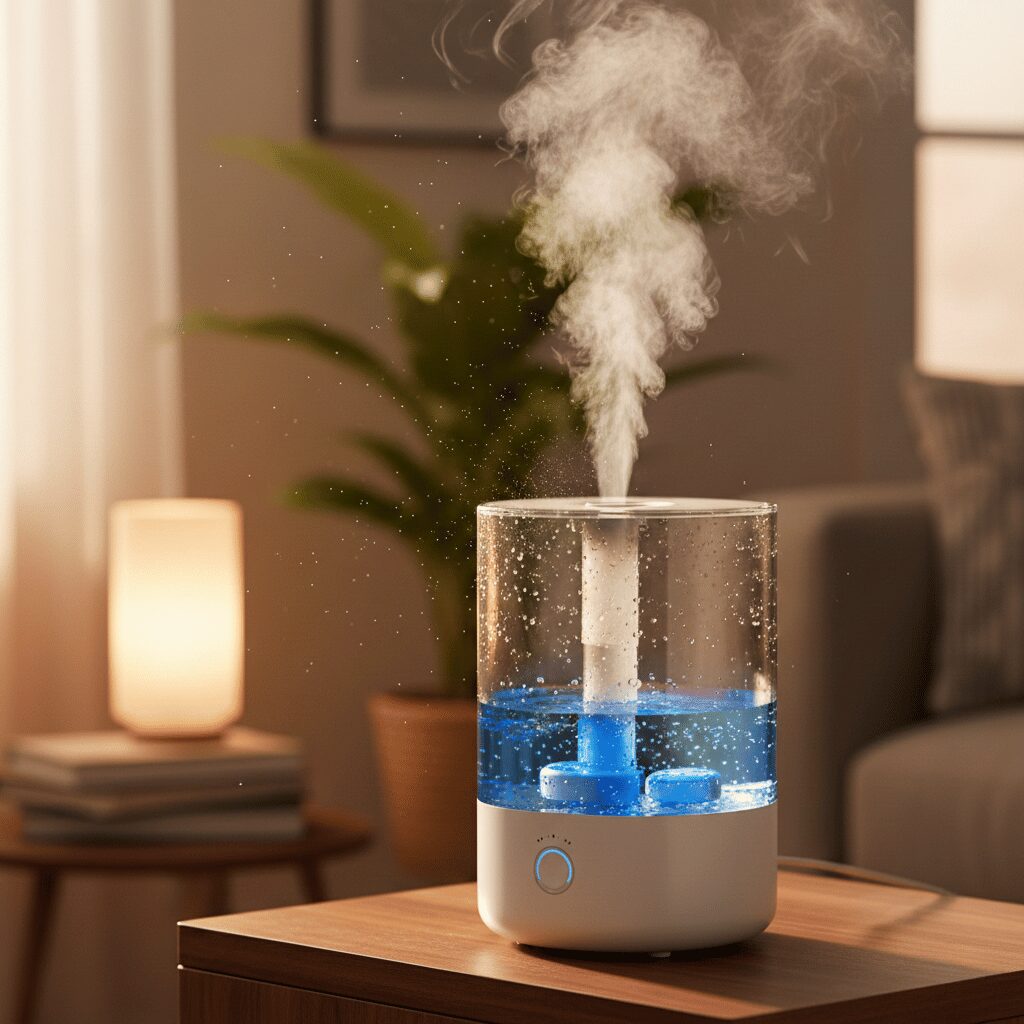 筆者作成イメージ：超音波式の床濡れに注意が必要