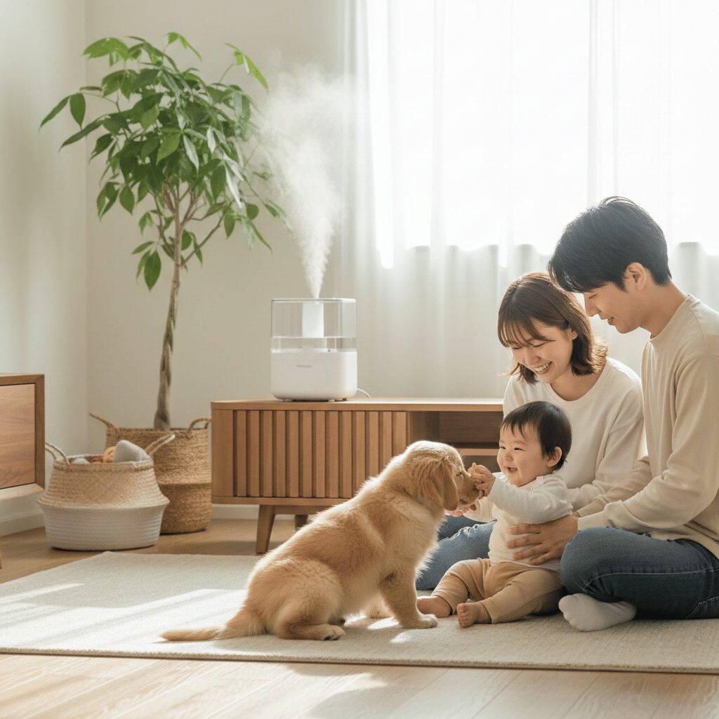 筆者作成イメージ：電気代も安く安全な気化式のメリット