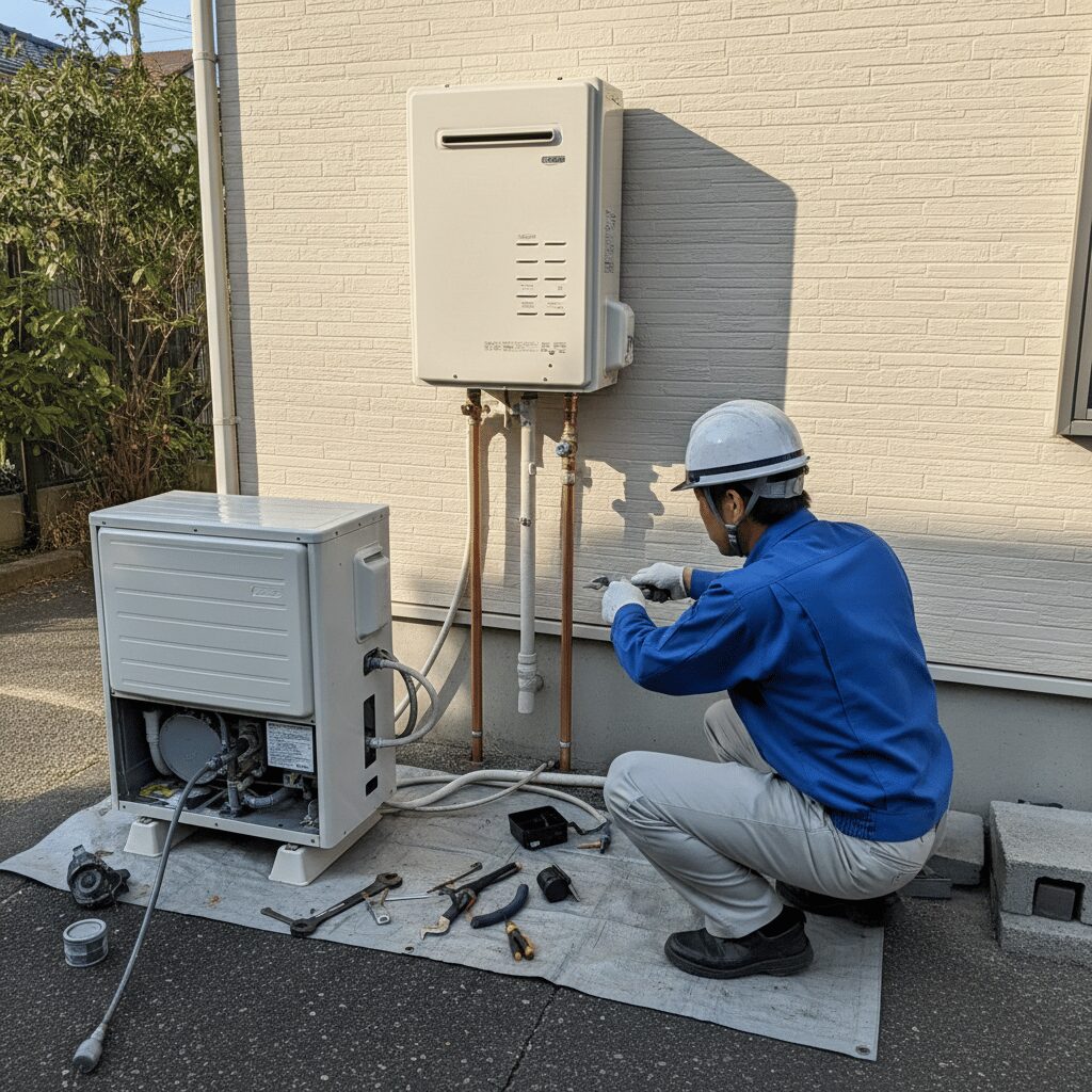 筆者作成イメージ：高額な給湯器交換の価格と導入ハードル