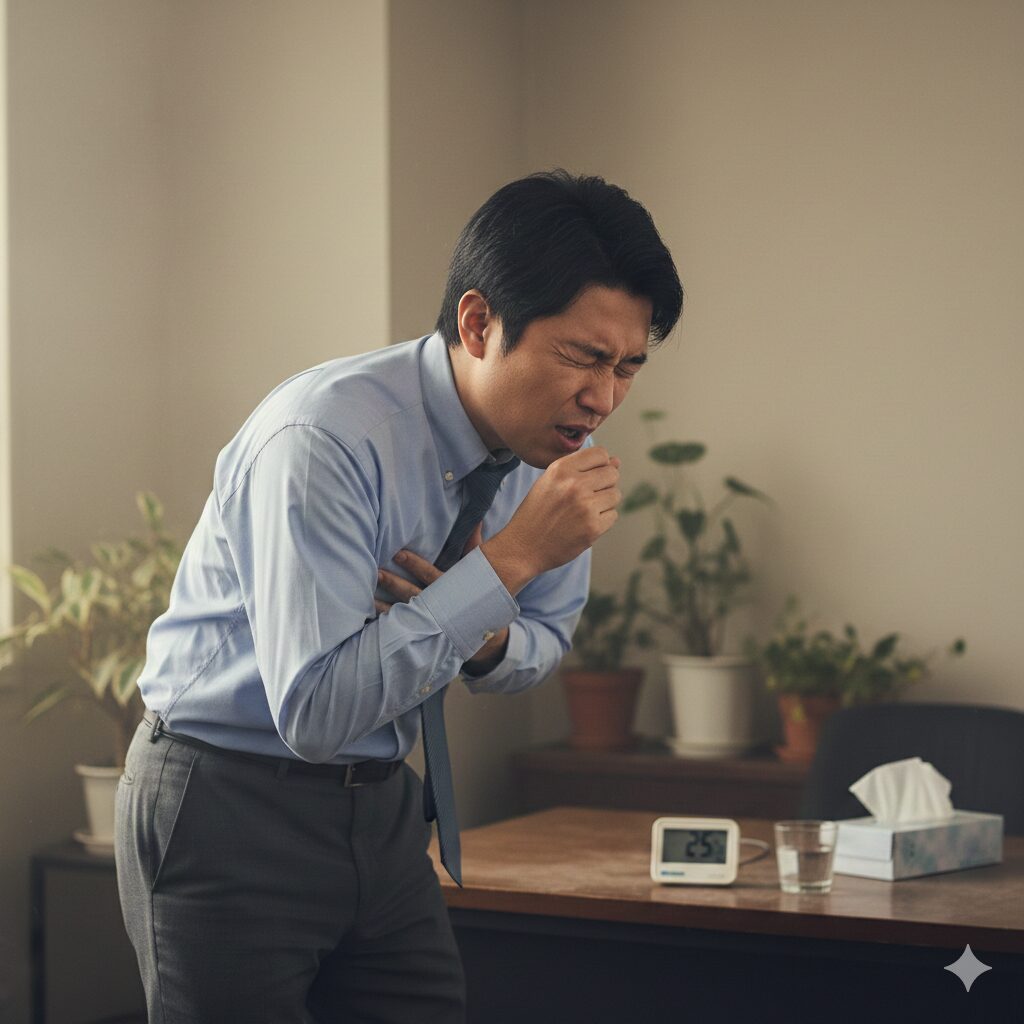 筆者作成イメージ：湿度不足によるウイルス感染のリスク